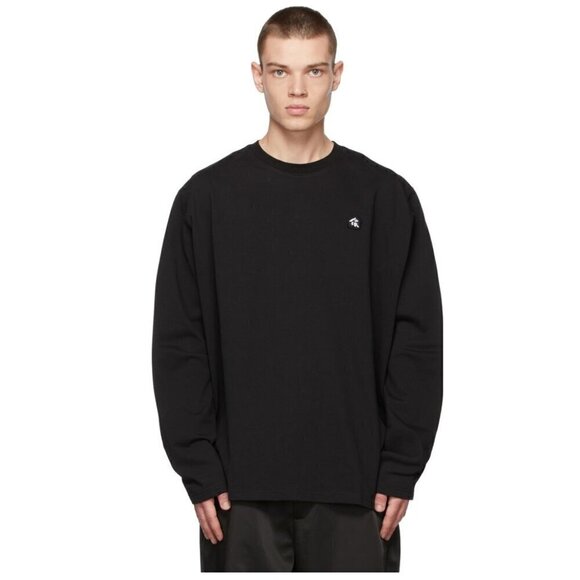 ADER error Black Stitched Logo Long Sleeve T-Shirt - Picture 9 of 9